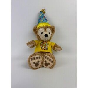 Walt Disney Parks Happy Birthday Duffy Bear  Shirt Hat 17” Stuffed Animal Plush